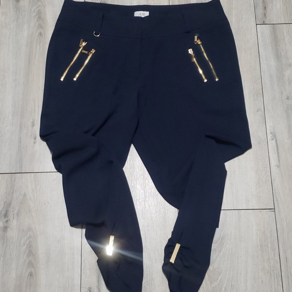 SALE$8.  Cashe' Navy Blue Pants - Picture 3 of 9